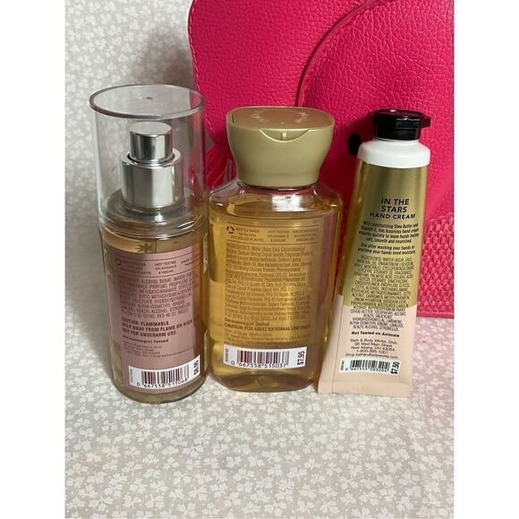 Bath and Body Works Pink Elephant Cosmetic Case  and IN THE STARS 3 pc Travel Si - Picture 3 of 9